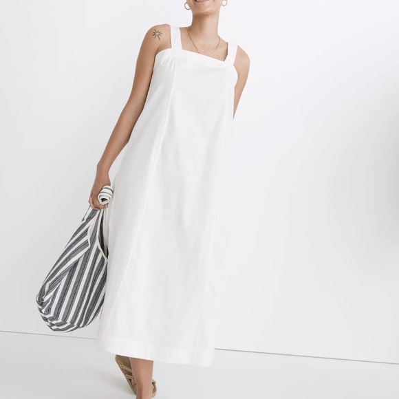 Madewell Linen-Cotton Princess Seamed Sleeveless Midi Dress Size S - Picture 3 of 12
